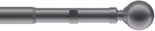 New Edge Blinds 22-25mm Ball End Metal Eyelet Extendable Curtain Pole Set in Grey Anthracite, Width: 170 cm