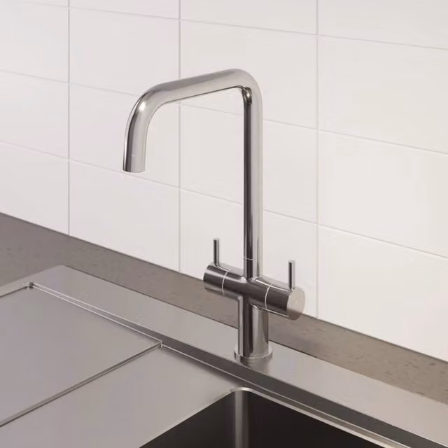 Moritza Chrome Two Handle Kitchen Mixer Tap with Swivel Spout