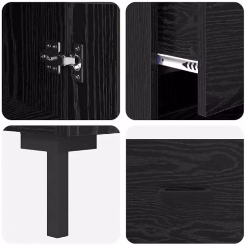 vidaXL Modern Black Highboard with Internal Drawers and Shelves, W/D/H: 34.5 x 34 x 180 cm – 5