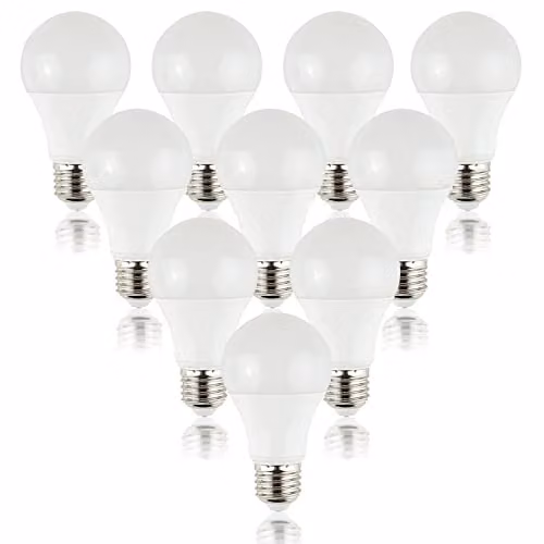 MiniSun Pack of 10 High Power 10W LED E27 SMD GLS Energy Saving Bulbs, Cool White 6500K