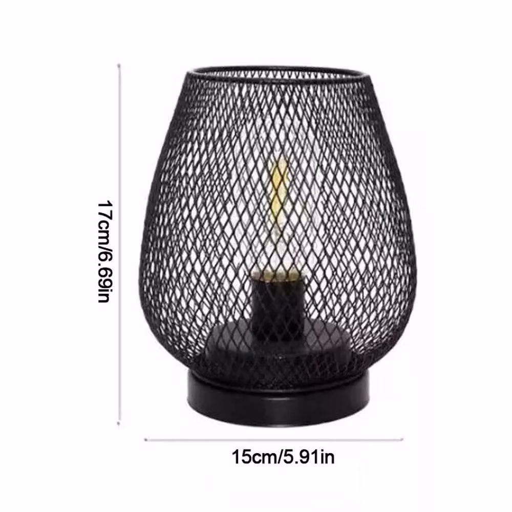 EONLION Set of 2 Cordless Metal Table Lamps in Black with Warm White Filament Light – 2