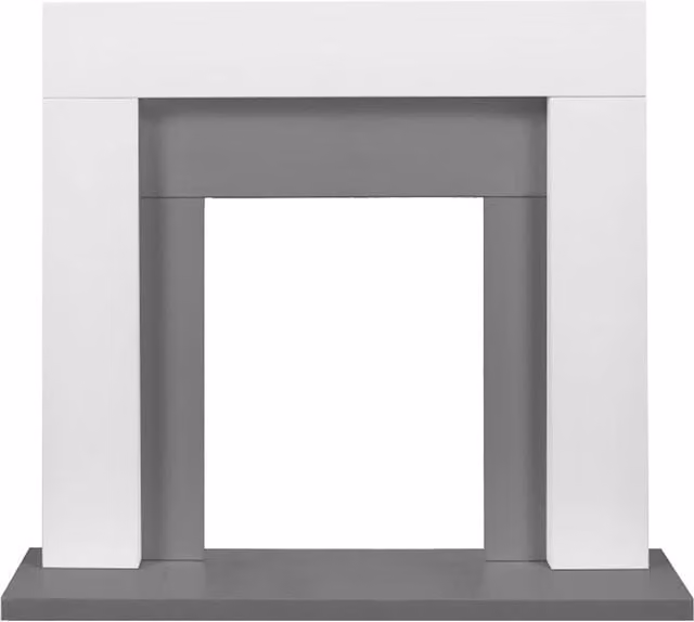 Adam Fires & Fireplaces 39 Inch Fireplace in White and Grey