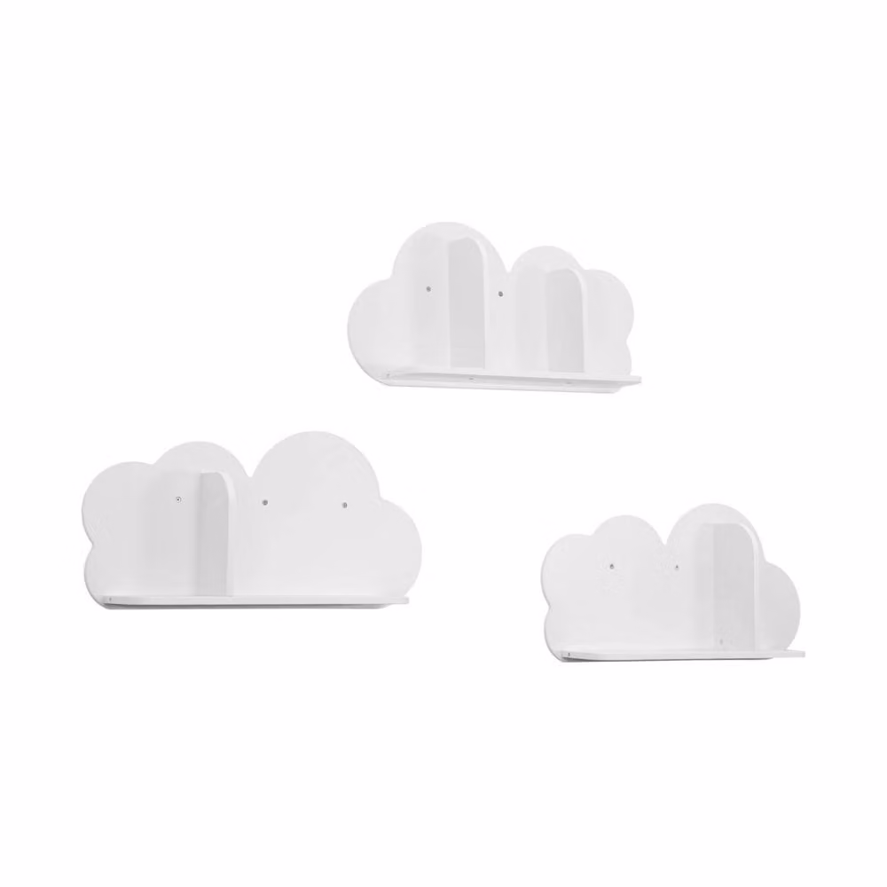 sweeek Set of 3 White Cloud Wall Shelves for Children's Bedrooms – 2