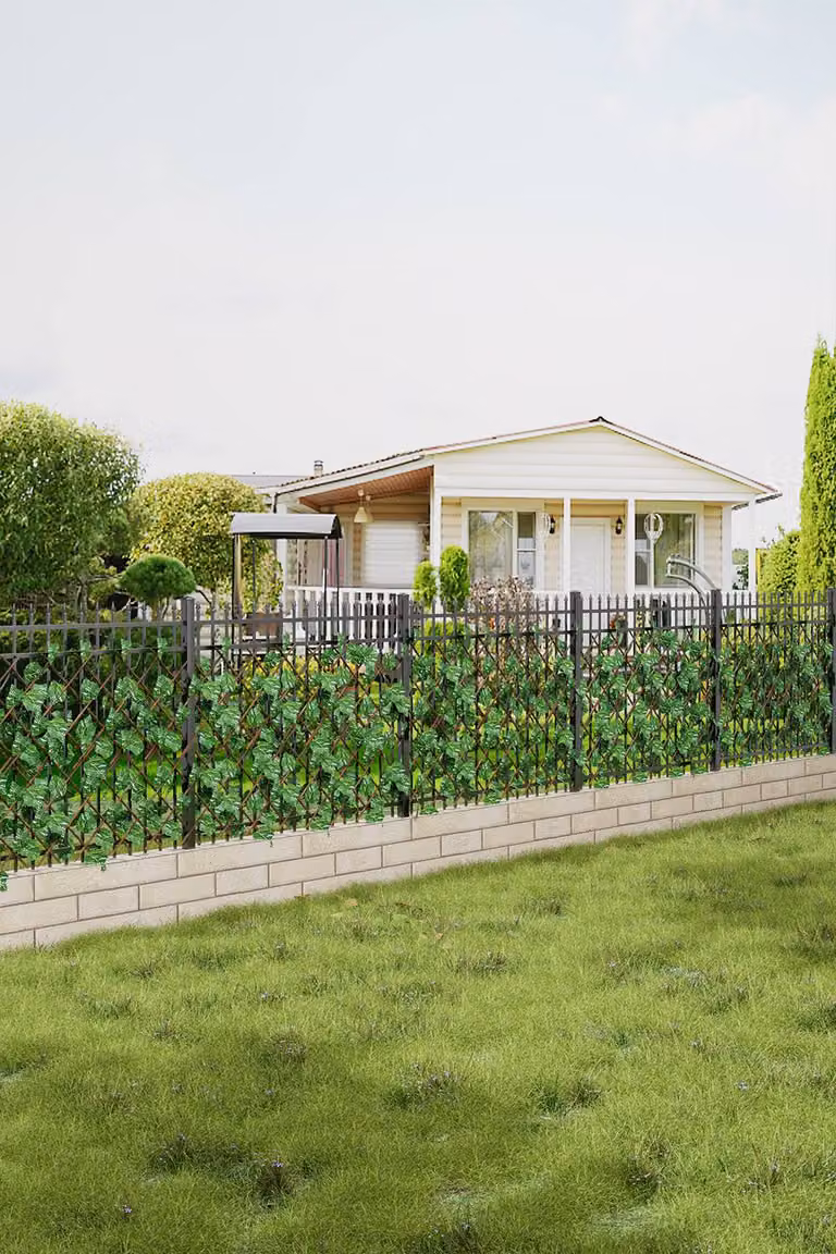 Garden Sanctuary Green Grape Leaf Artificial Hedge Panel
