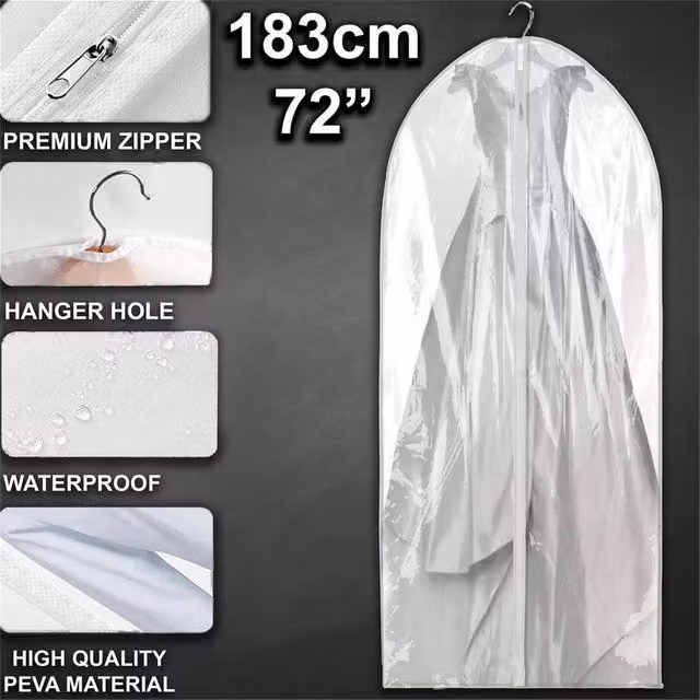 PAWNORA Transparent Plastic Long Dress Suit Covers for Adults, Height: 183 cm
