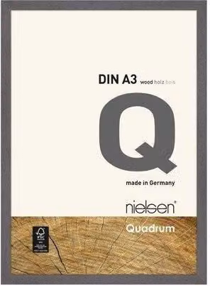 Nielsen Design Quadrum A3 Wooden Picture Frame in Grey with Protective Glass Front
