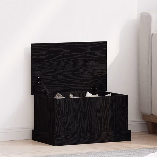 Berkfield Home Black Oak Storage Box W: 50 cm, D: 30 cm, H: 28 cm – 1