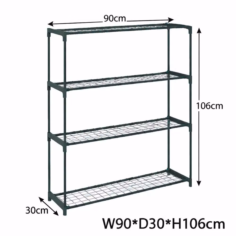 NESTLUNE 4 Tier Metal Plant Stand Planter Holder in Green, W/D/H: 100 x 30 x 106 cm – 2
