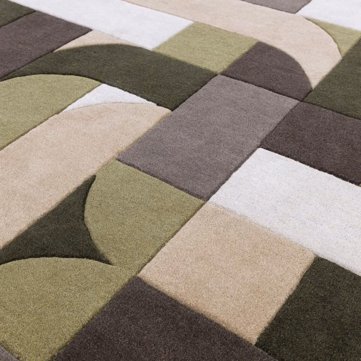 The Rug Shop UK Green and Multicolour Handmade Modern Geometric Abstract Area Rug, W: 200 cm, L: 300 cm – 2