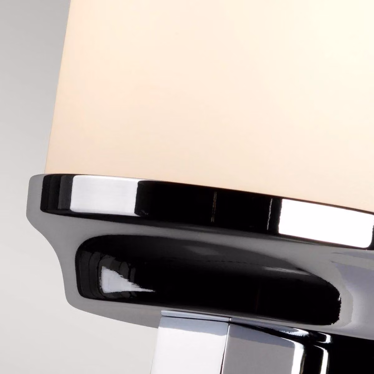 Netlighting Amalia Grey IP44 Small Bathroom Wall Light with Glass and Chrome Details – 2