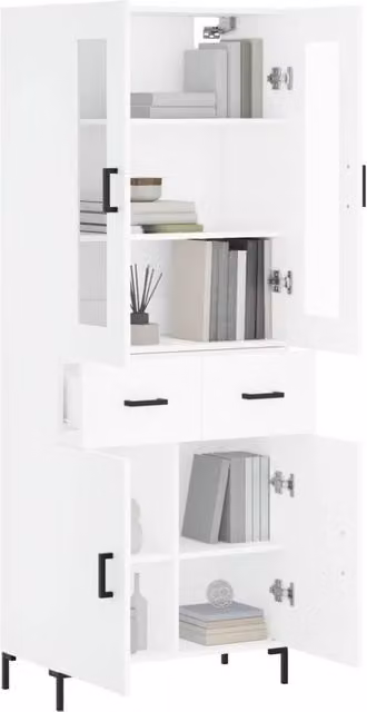 Berkfield Home White Modern Highboard W/D/H: 69.5 x 34 x 180 cm