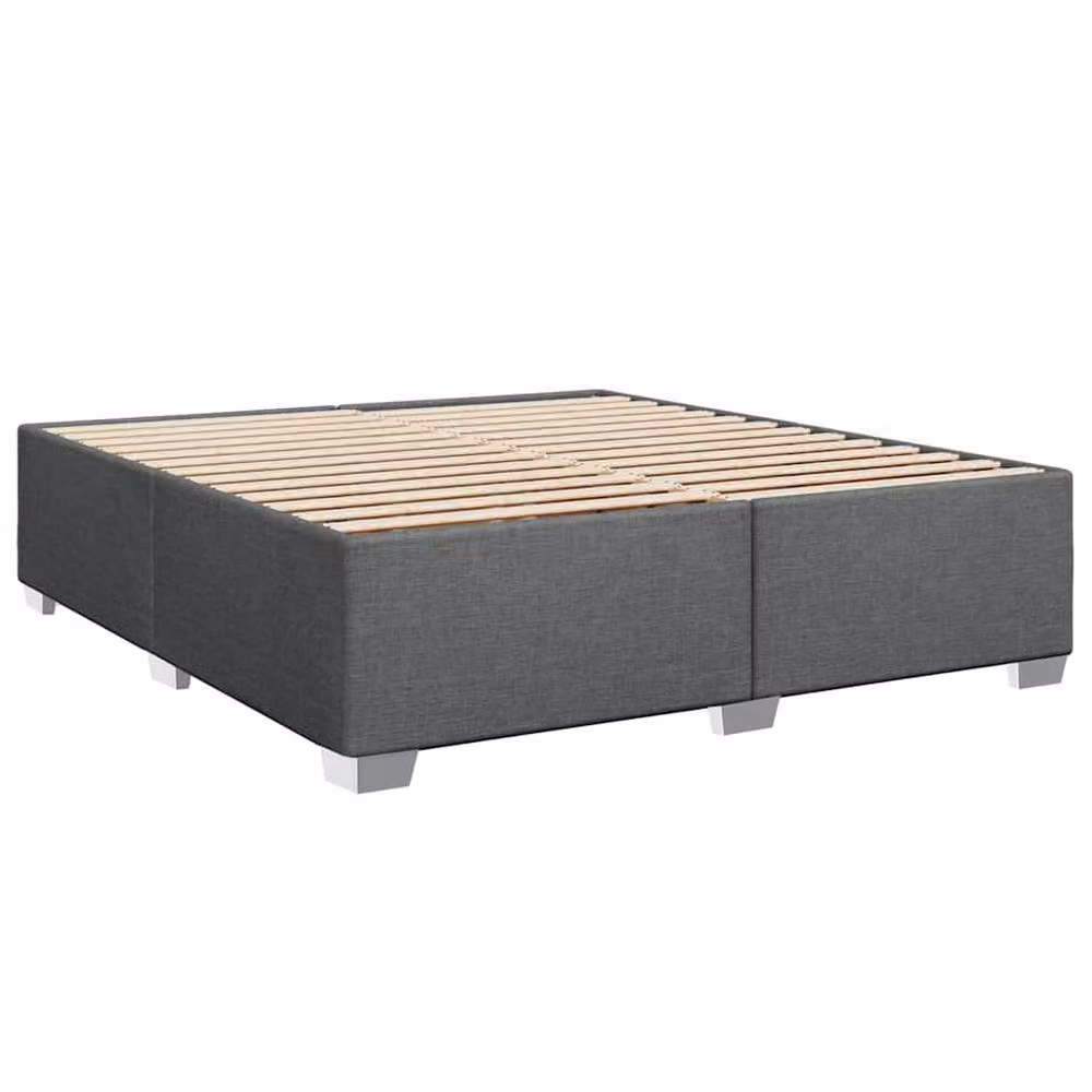 Berkfield Home Upholstered Fabric Bed Frame in Grey, Super King, W/D/H: 200 x 180 x 46 cm – 3