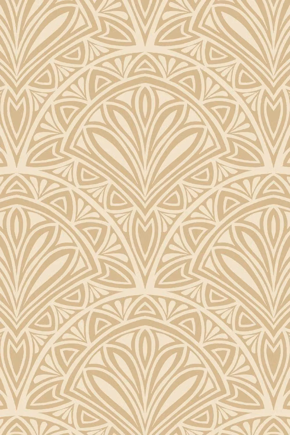 Hoopla Walls Deco Fan Matt Wallpaper in Gold with Abstract Geometric Art Deco Design – 2