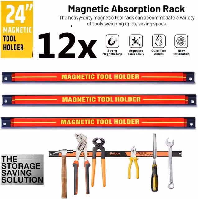 ATEK 12-Piece Magnetic Tool Holder Set with Removable Dividers, Orange, W: 60 cm – 1