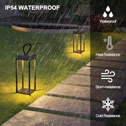 Harper Living Rechargeable LED Outdoor Light, Dimmable Warm White IP54 Portable Lamp in Grey – 3