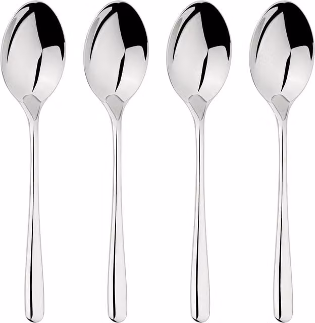 Glim & Glam Sphere 4-Piece Polished 18/8 Stainless Steel Spoon Set in Silver