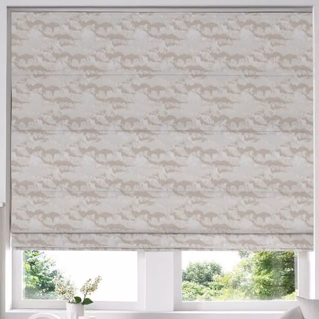 Terrys Strata Made to Measure Blackout Roman Blind in Gold and Beige Graphic Polyester