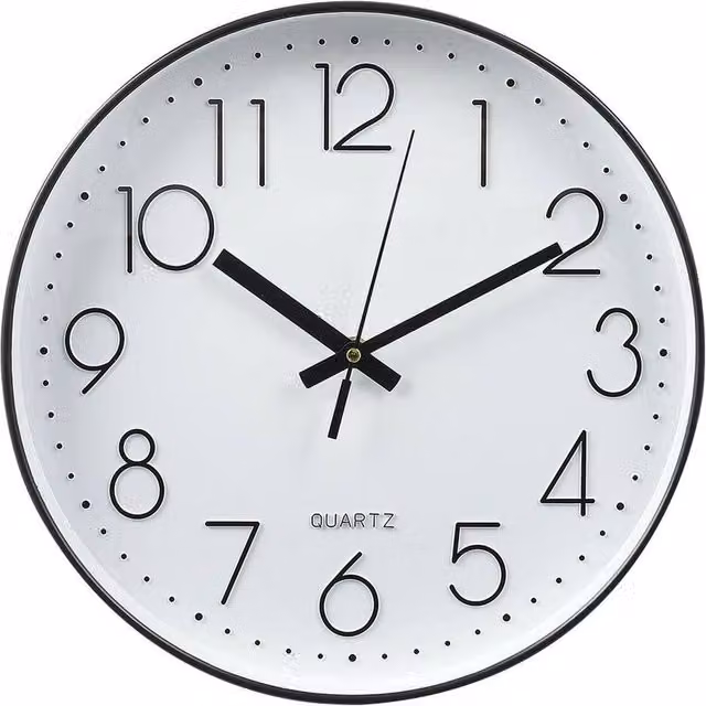 KORVIXA Silent Quartz Analog Wall Clock in Black and White, Rectangular Minimalist Design, W: 100 cm, H: 60 cm – 1