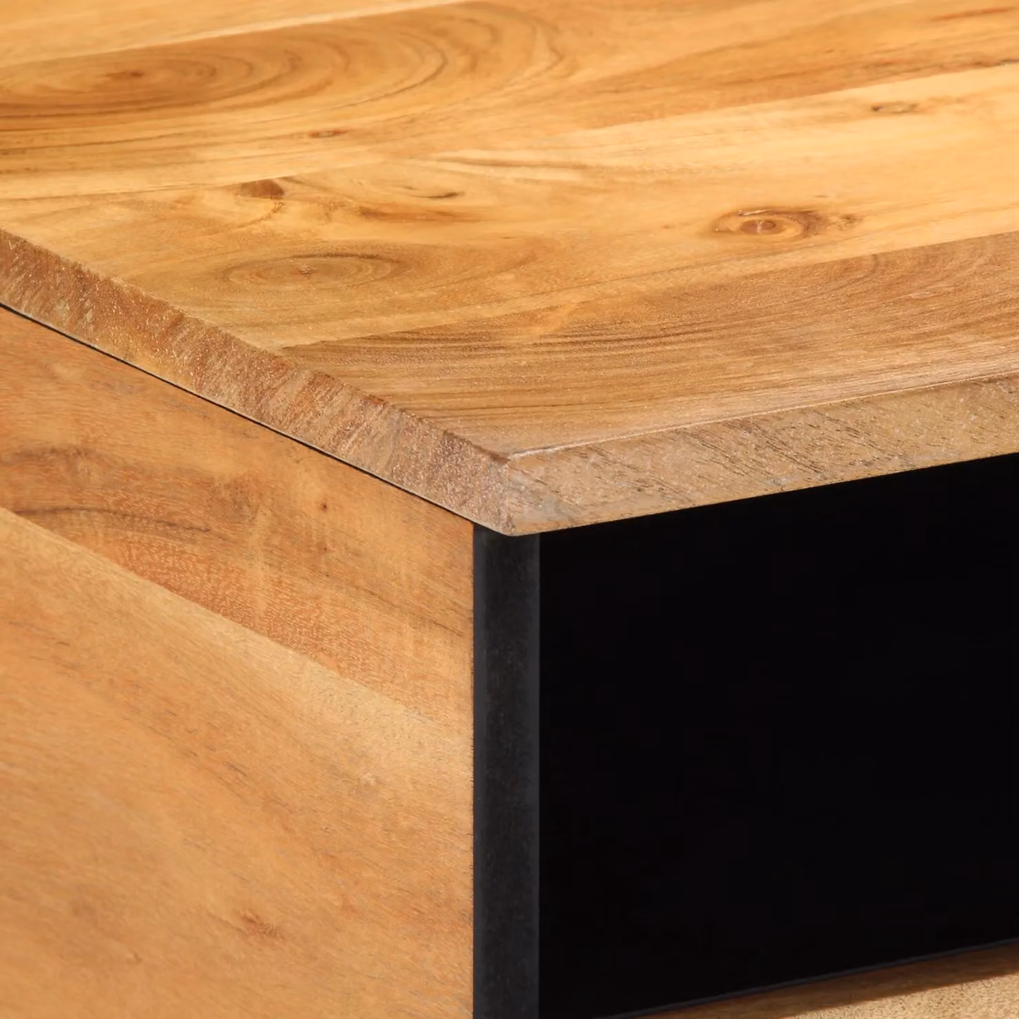 Berkfield Home Brown Acacia Solid Wood Coffee Table W: 80 cm, D: 54 cm, H: 40 cm – 3