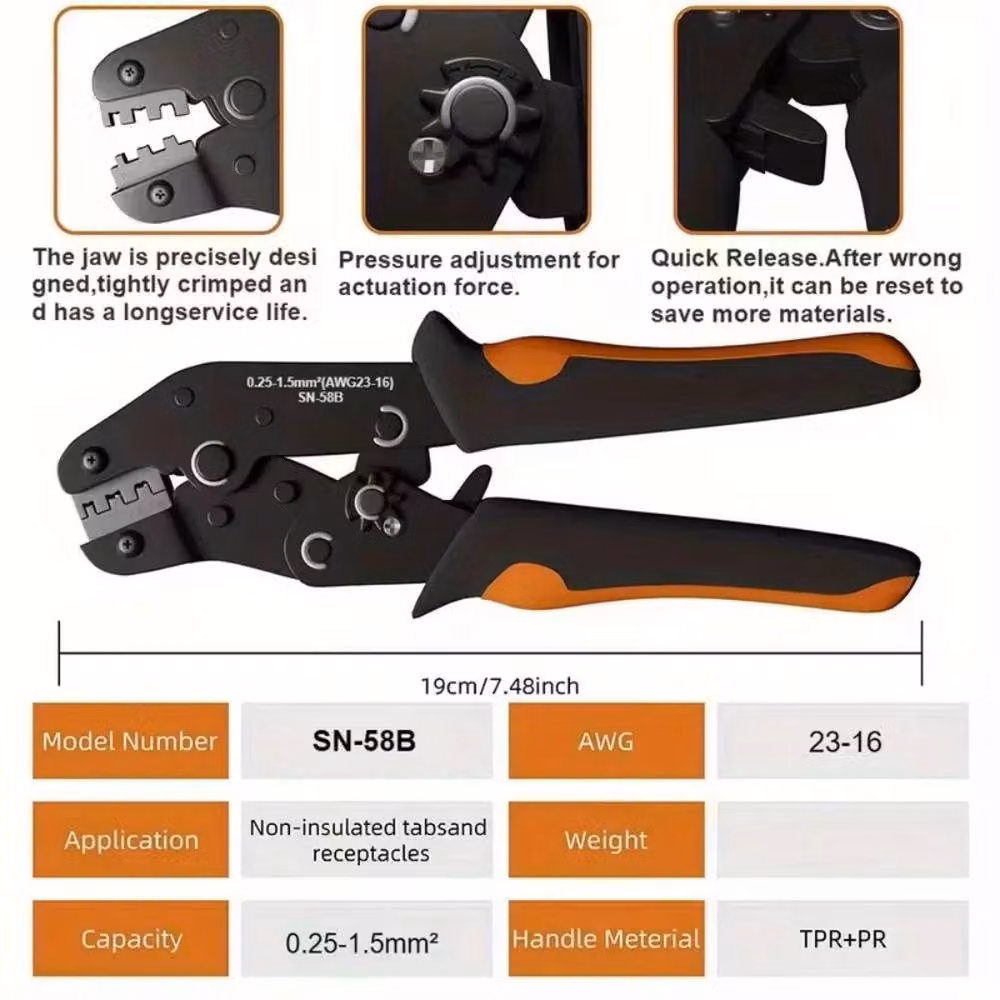 SPETLEK Ferrule Crimper Plier Tool Kit with 600 Wire Terminals in Black – 3