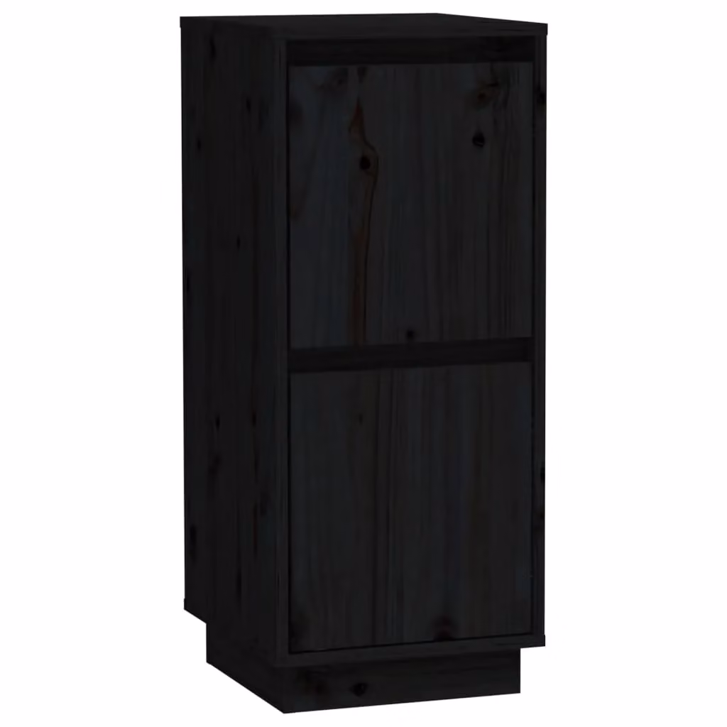 Berkfield Home Set of 2 Black Solid Pine Wood Sideboards, W/D/H: 31.5 x 34 x 75 cm – 3