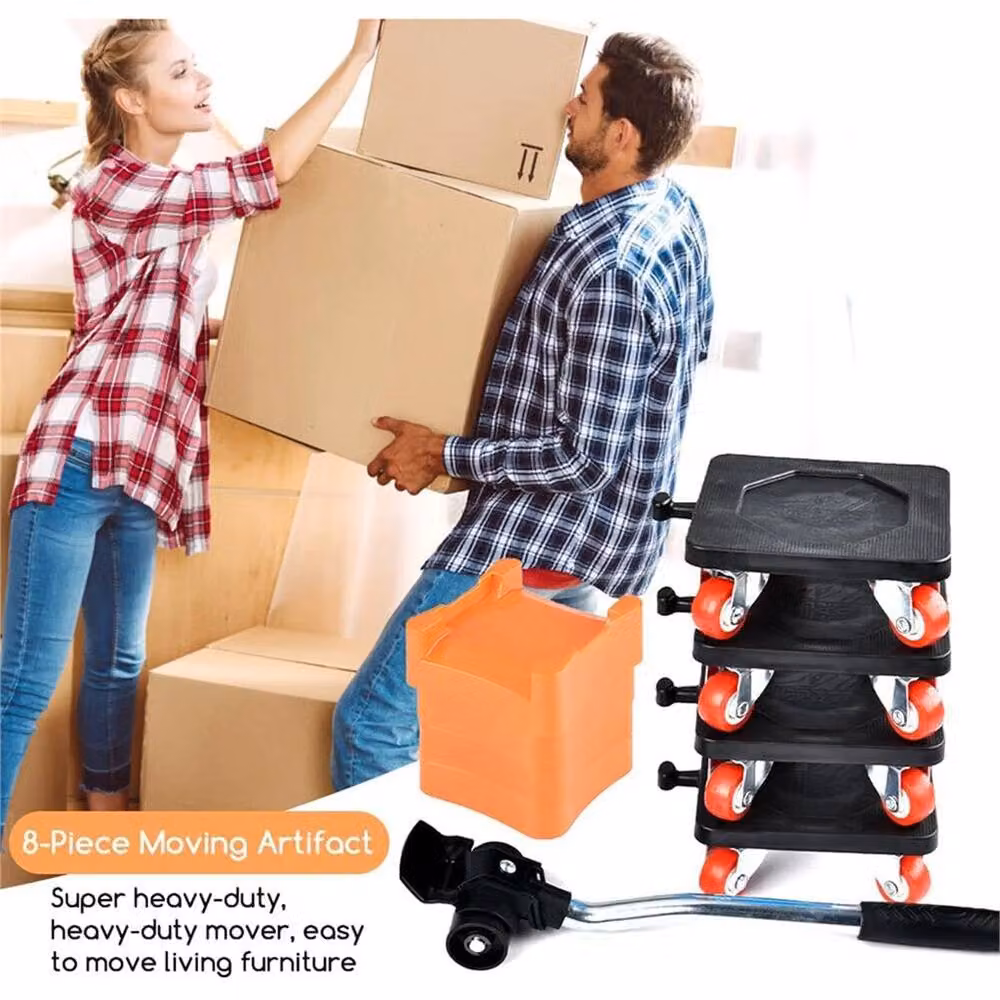 Nordara 4-Piece Heavy Duty Furniture Mover Tool Set with 880lb Lifter in Black – 5