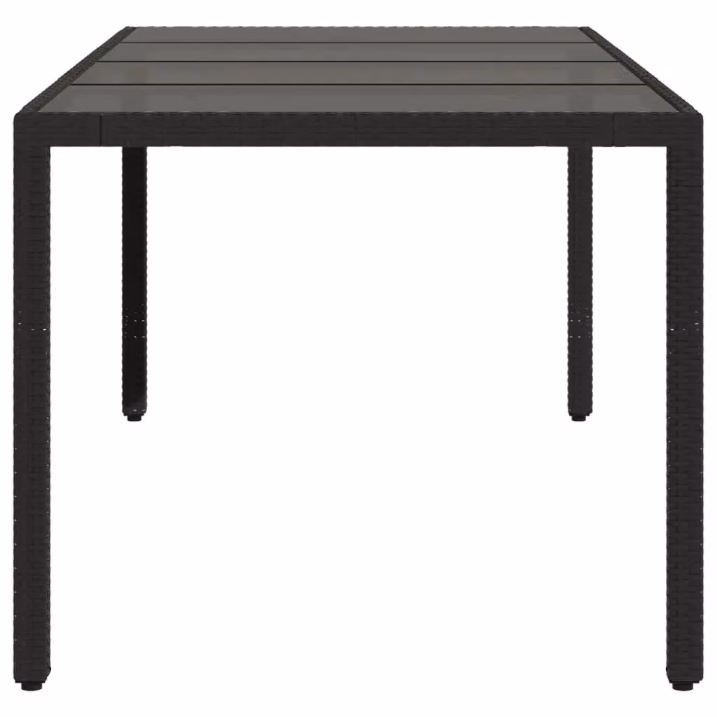 Berkfield Home Extendable Rectangular Garden Table with Glass Top in Black, W/D/H: 190 x 90 x 75 cm – 3