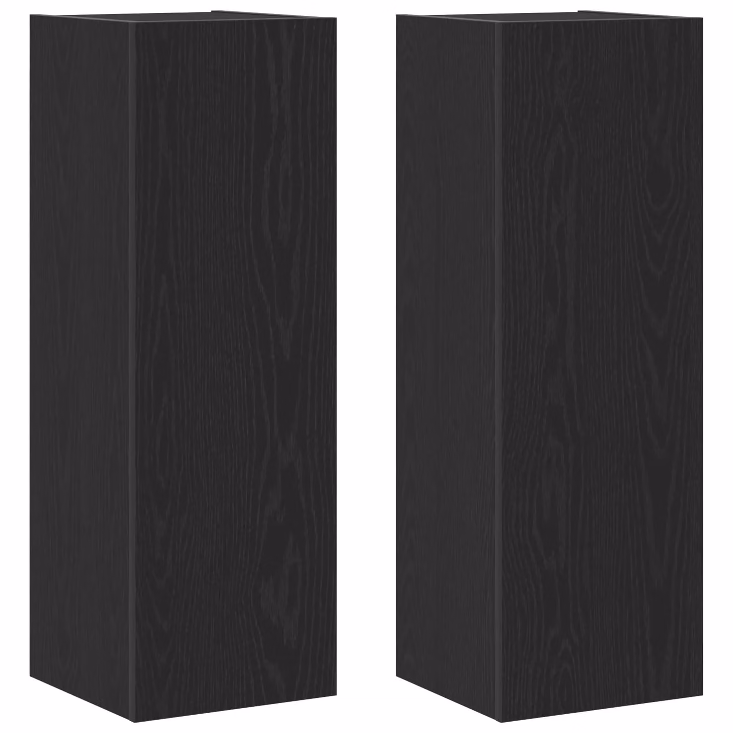 Berkfield Home Set of 2 Wall-Mounted Modern TV Cabinets in Black Oak, W/D/H: 30.5 x 30 x 90 cm – 2