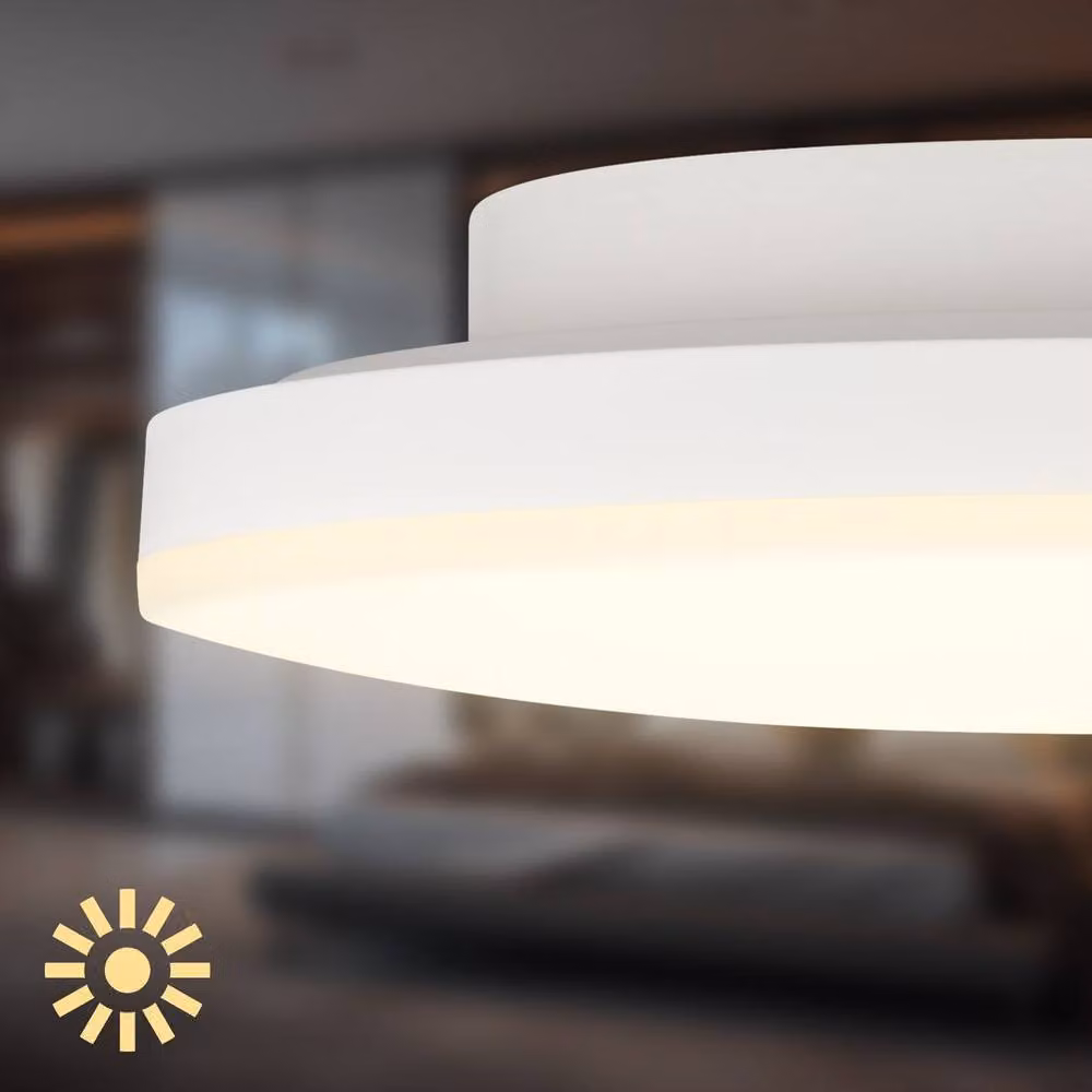 Briloner White LED Ceiling Light, 12W, Warm White 3000K, 1300lm, W/D/H: 22 x 22 x 6 cm – 3