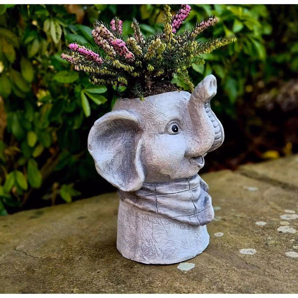 SPETLEK Grey Plastic Ornamental Garden Plant Pot Planter – 2