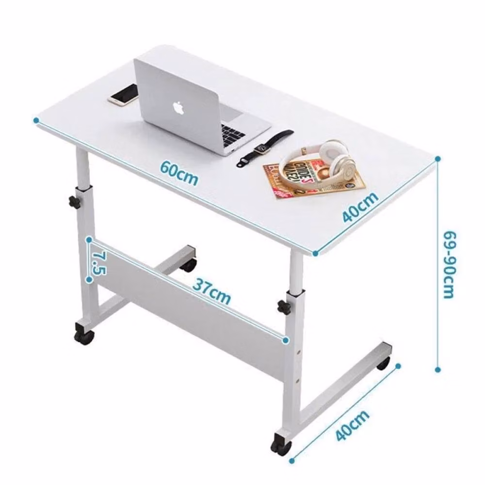 Havendro Height Adjustable Mobile Overbed Table Desk in White – 3