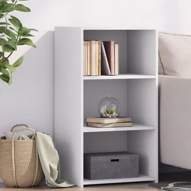 Berkfield Home White Modern Sideboard in Matt MDF, W/D/H: 50 x 41 x 93 cm