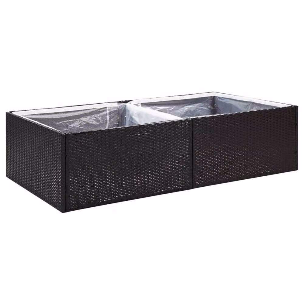 Berkfield Black Poly Rattan Garden Planter W/D/H: 157 x 80 x 40 cm – 2