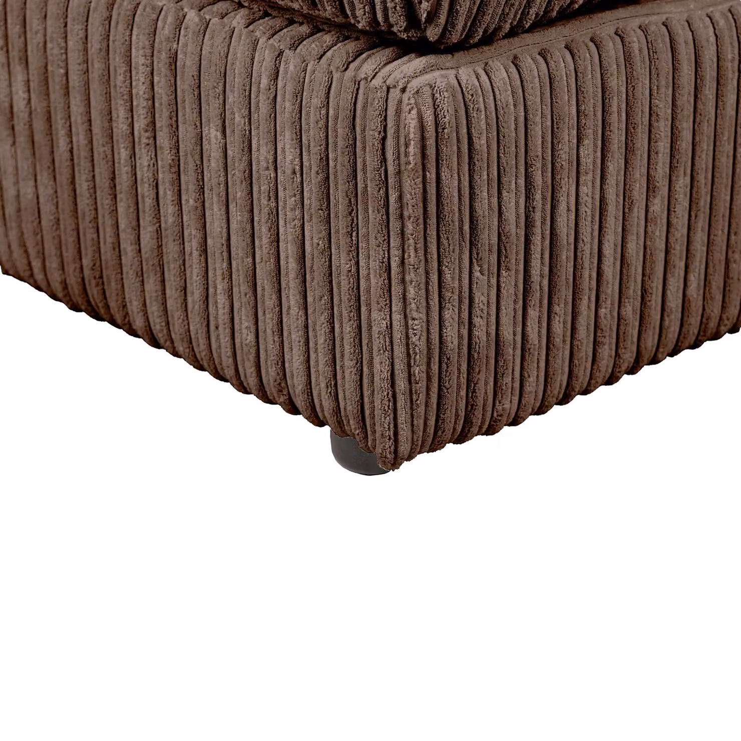 LUXURY LIFE Dylan Jumbo Cord Fabric Footstool in Brown, W/D/H: 60 x 60 x 60 cm – 4