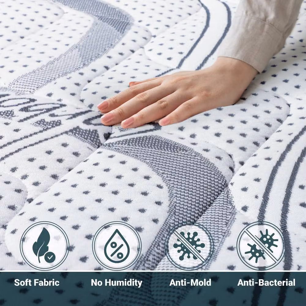 The White Stone Antibacterial Orthopaedic Comfort Foam Mattress in White, W/D/H: 125 x 210 x 16 cm – 6