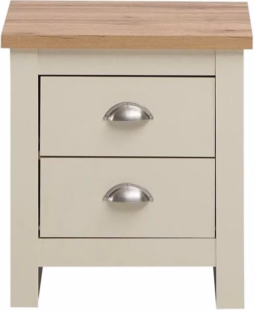 Nordara Cream Bedside Table and Nightstand Storage Organizer