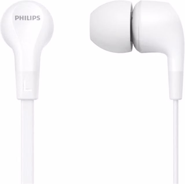Philips TAE1105 In-ear Wired Headphones with 3.5 mm Jack, White
