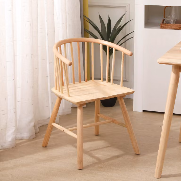 Nordlys Set of 2 Scandinavian Ash Wood and Rattan Dining Chairs in Brown
