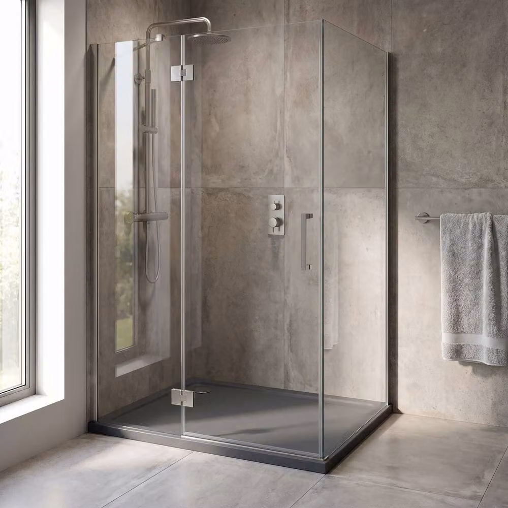 Balterley Contemporary Rectangular Anti-Slip Shower Tray, Grey, W: 100 cm, D: 90 cm – 2