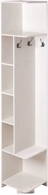 FORGEVIO White Corner Shelving Unit Storage Cabinet W/D/H: 40 x 40 x 180 cm