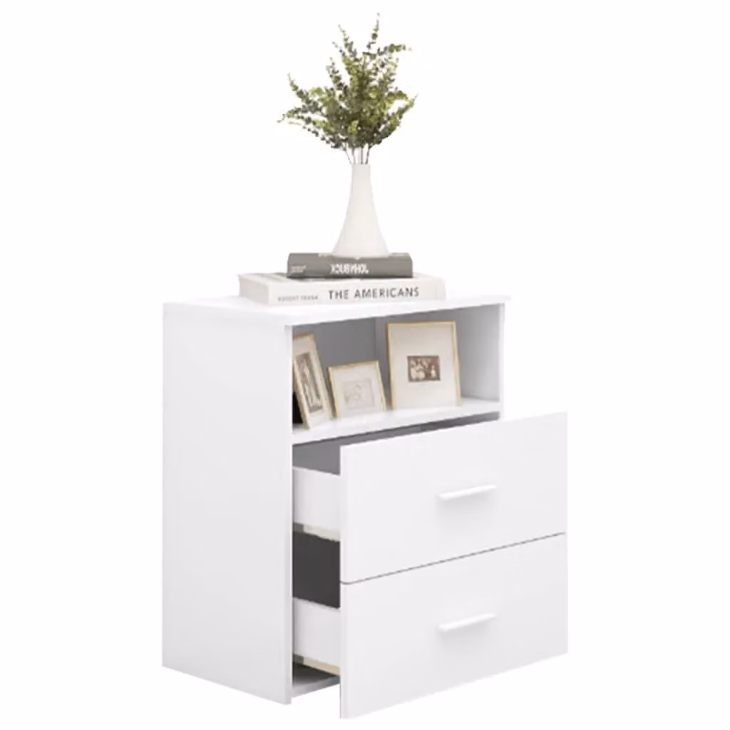 Berkfield Home White Bed Cabinet W/D/H: 50 x 32 x 60 cm – 2
