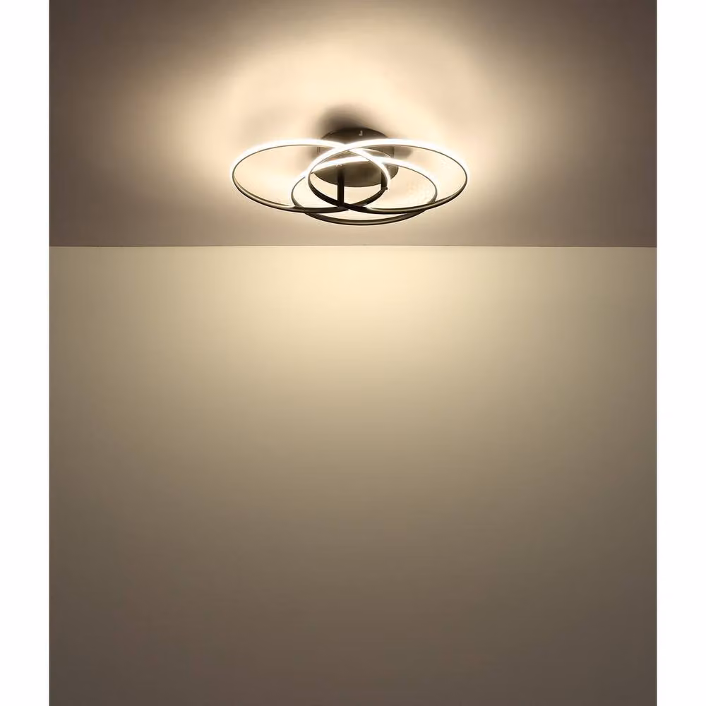 Netlighting Kombos Semi Flush Ceiling Light, Matt Black, Diameter: 45.6 cm, 3x LED 4000K – 3