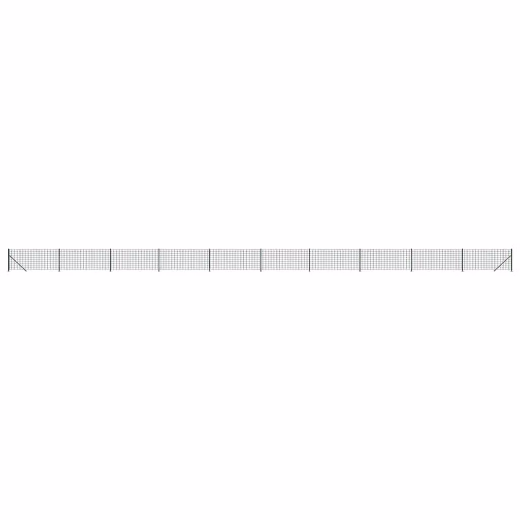 Berkfield Home Green PVC-Coated Steel Wire Mesh Fence with Flange, H: 0.8 m x W: 25 m – 2