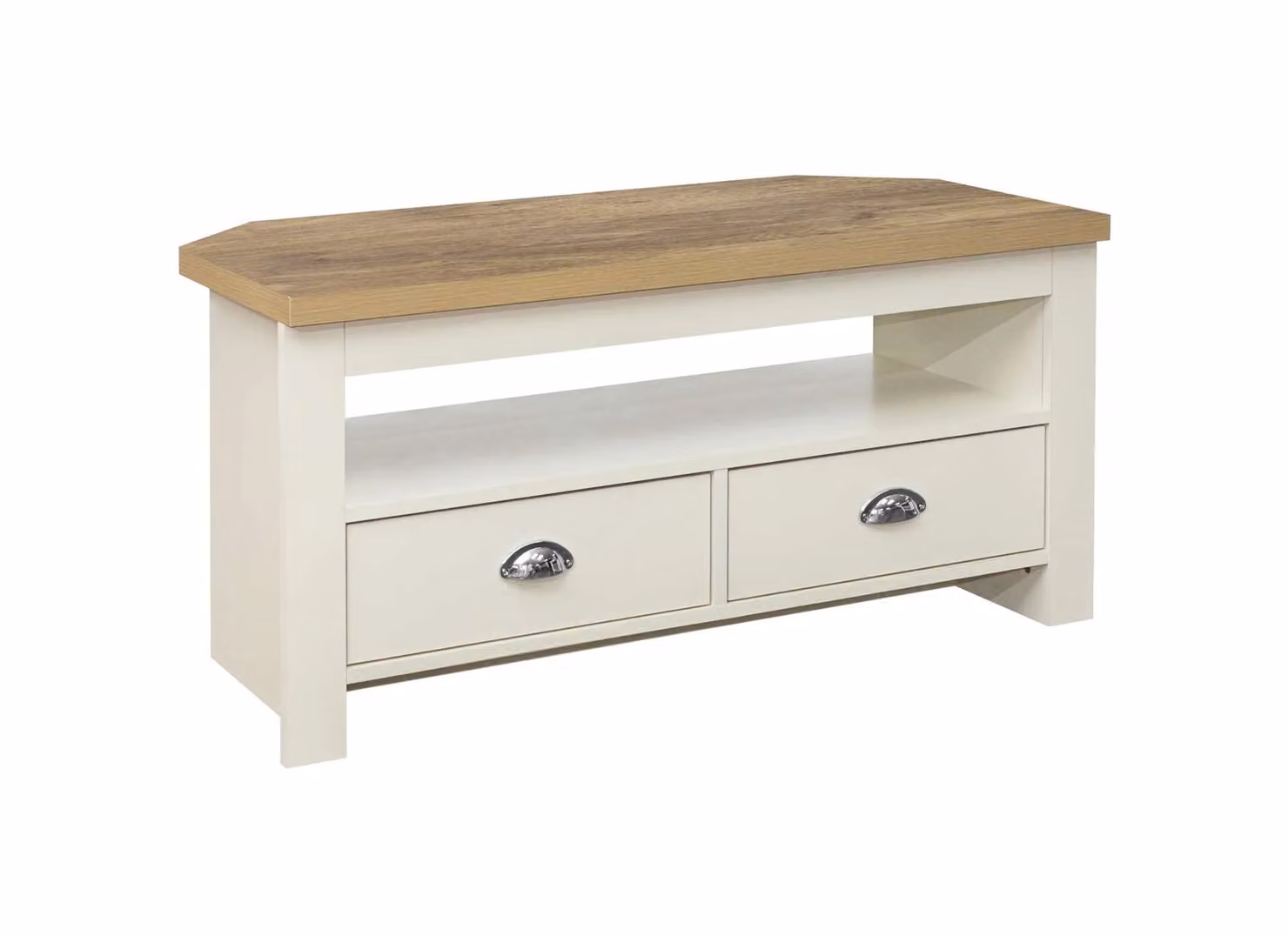 Birlea Highgate Corner TV Unit in Cream and Oak Effect Shabby Chic Style – 2