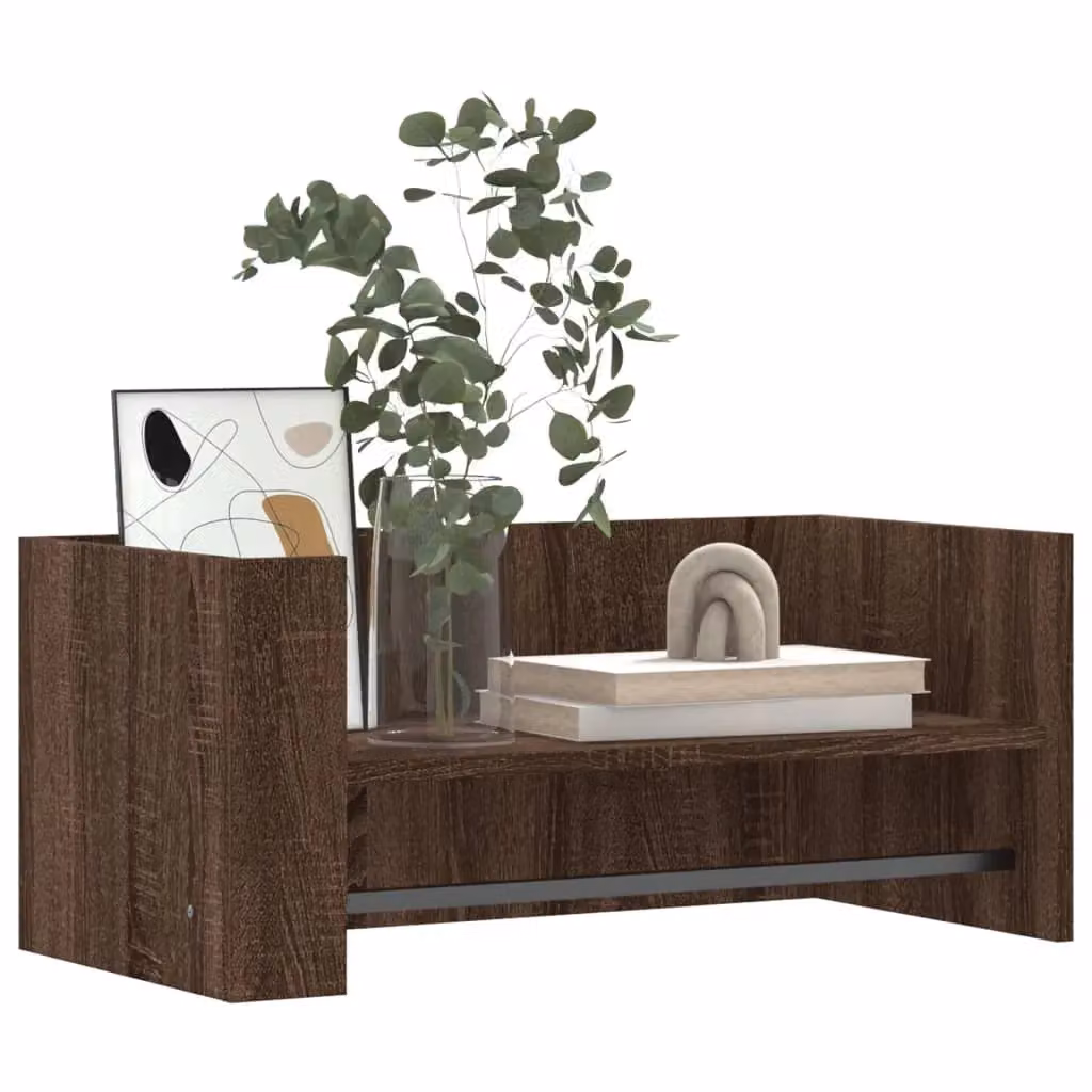 Berkfield Home Wall Mounted Cube Shelf in Brown Oak, W/D/H: 70.5 x 30.5 x 30.5 cm – 3