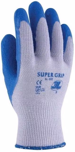 Glenwear Heavyweight Latex Grip Gloves in Blue, Size L