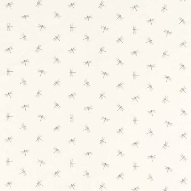 Clarke & Clarke Damsel Floral Cotton Fabric in Beige and White