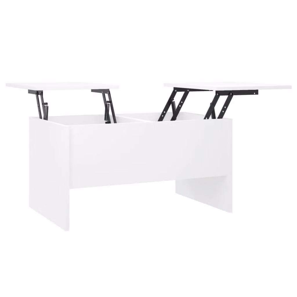 Berkfield Home Modern White Rectangular Coffee Table with Lift Mechanism, W/D/H: 80 x 50 x 42.5 cm – 2