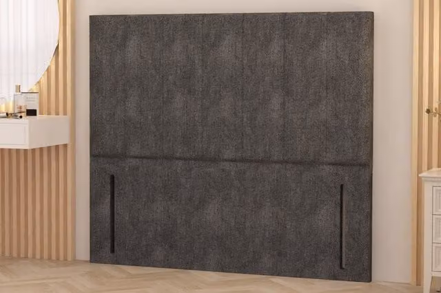 Somnior Austin Tweed Fabric Upholstered Divan Headboard in Charcoal Grey, Size: Small Single (90 x 190 cm)
