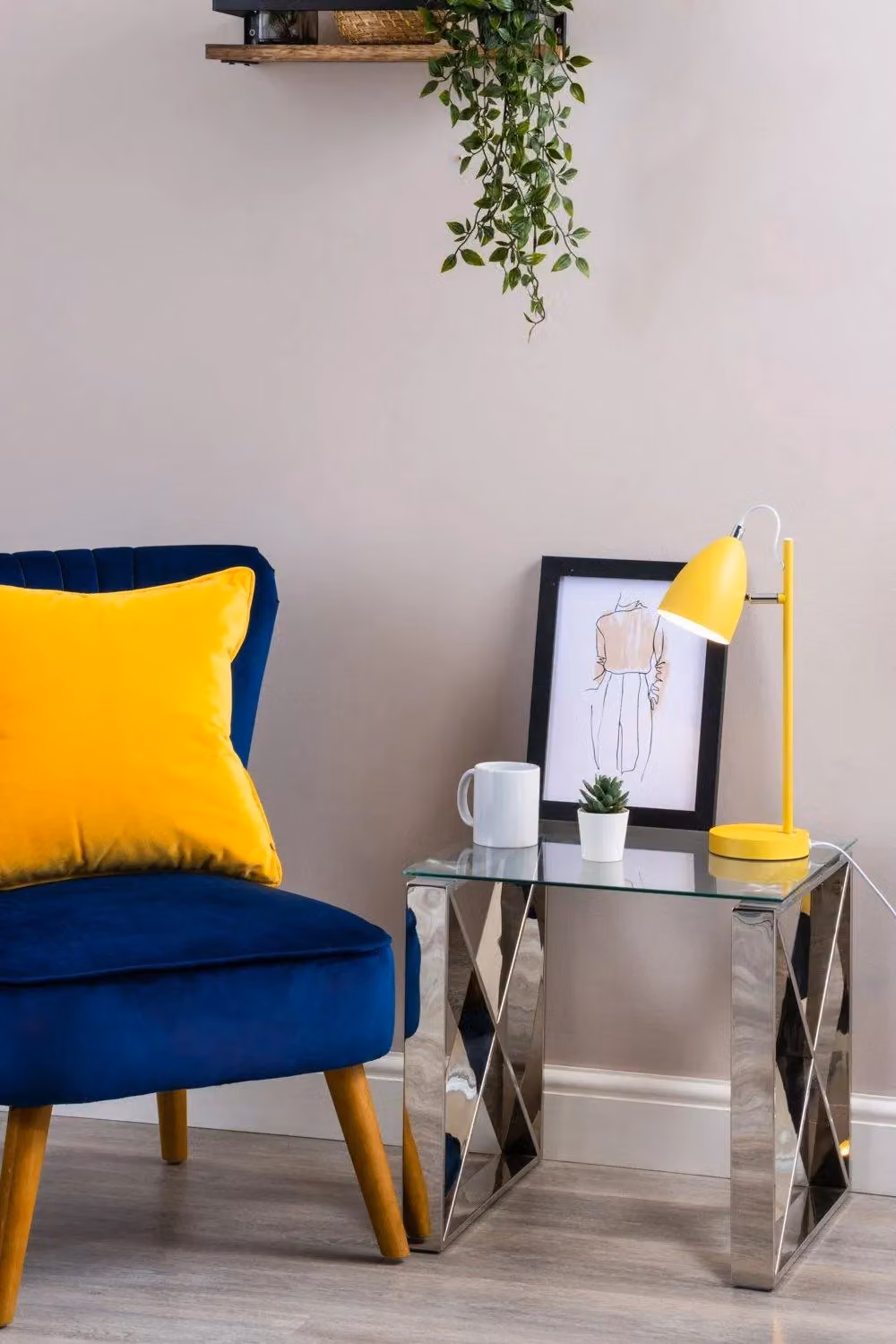 BHS Lighting Sian Adjustable Metal Task Table Lamp in Yellow, H 43 cm x W 12 cm x D 12 cm – 2